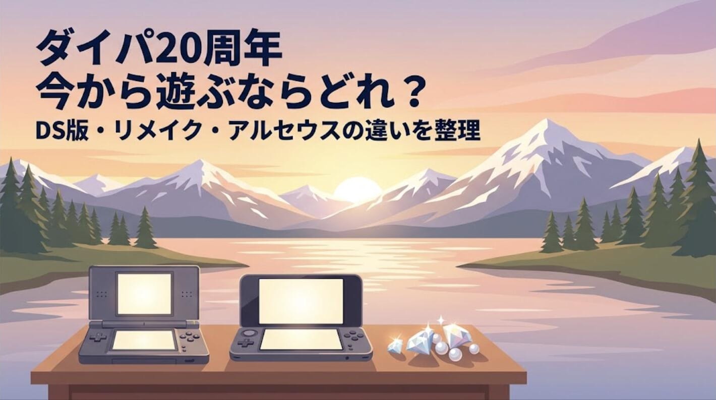 ダイパ20周年！今から遊ぶならどれ？DS版・リメイク（BDSP）・アルセウスの違いと選び方