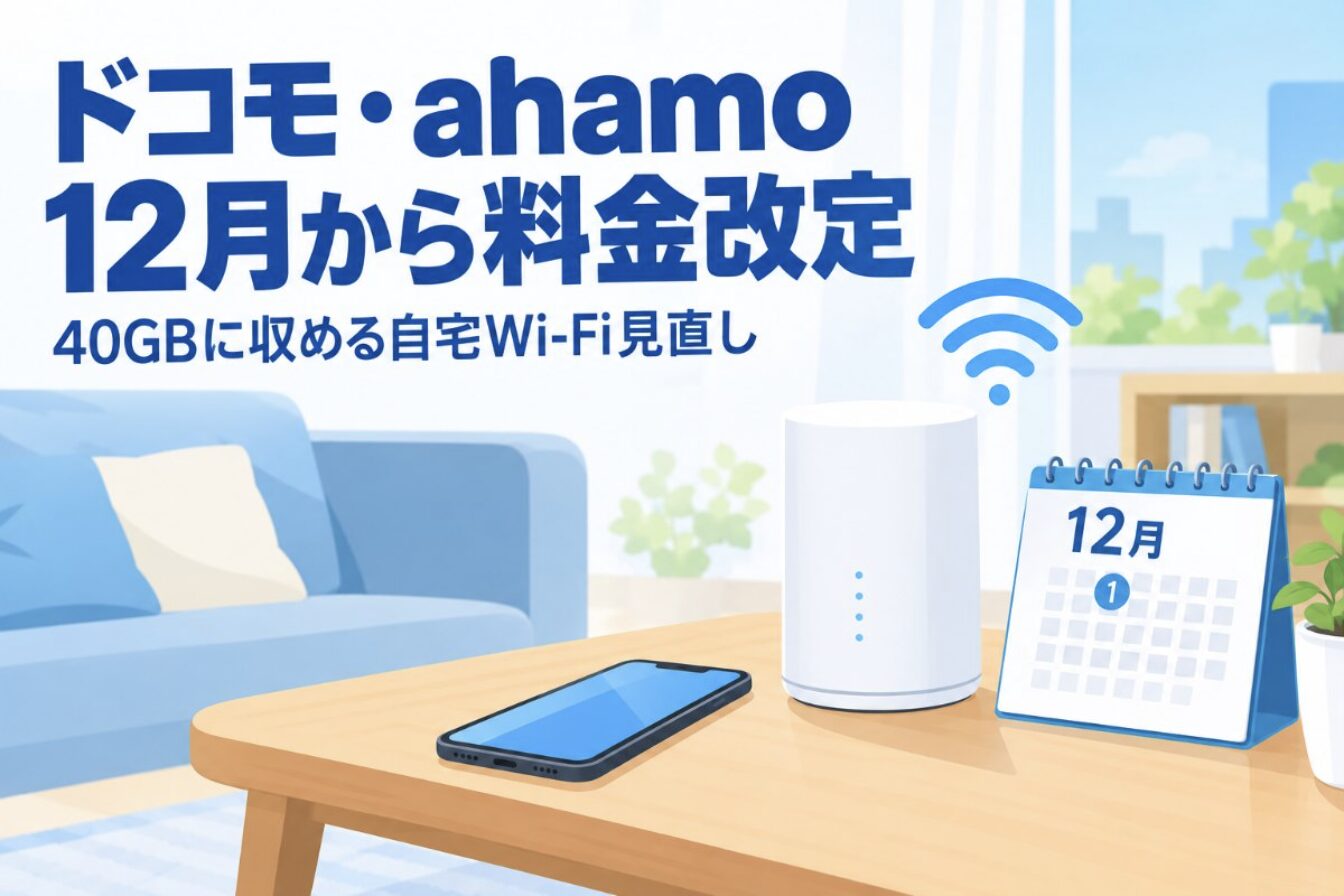 ドコモ・ahamo値上げは12月から｜何が変わる？40GBに収める自宅Wi-Fi見直し