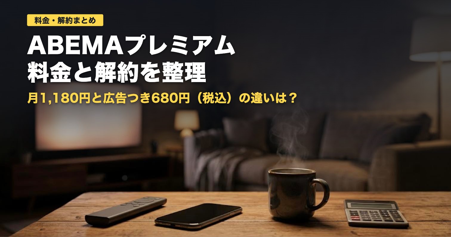 ABEMAプレミアムの料金と解約｜1,180円と680円の違い【2026年】