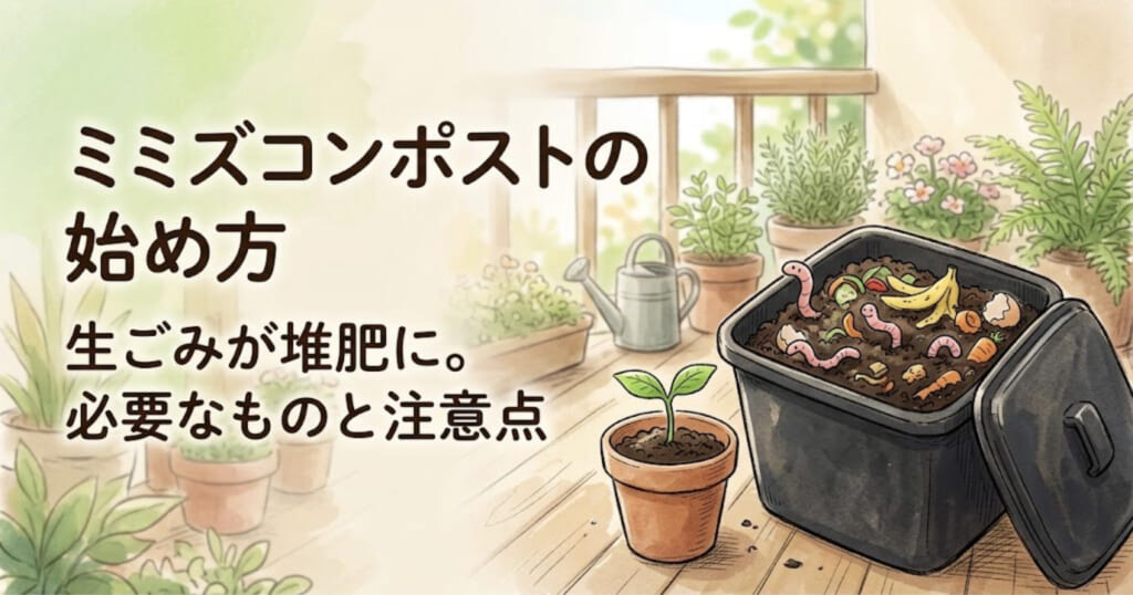 ミミズコンポストの始め方｜シマミミズで生ごみが堆肥に？必要なものと注意点