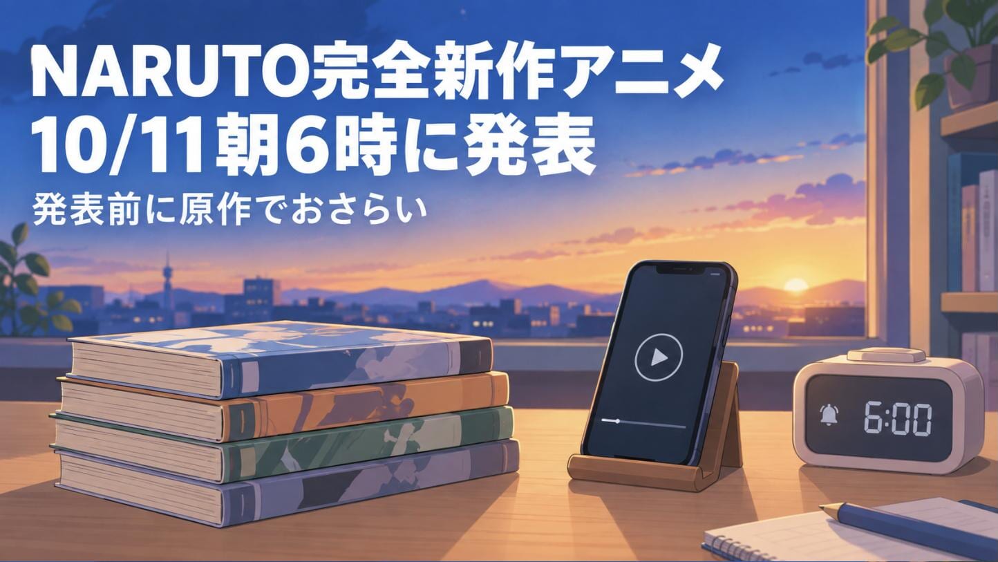 NARUTO完全新作アニメはいつ発表？10月11日朝6時の配信の見方と、発表前に読み返したい原作の選び方