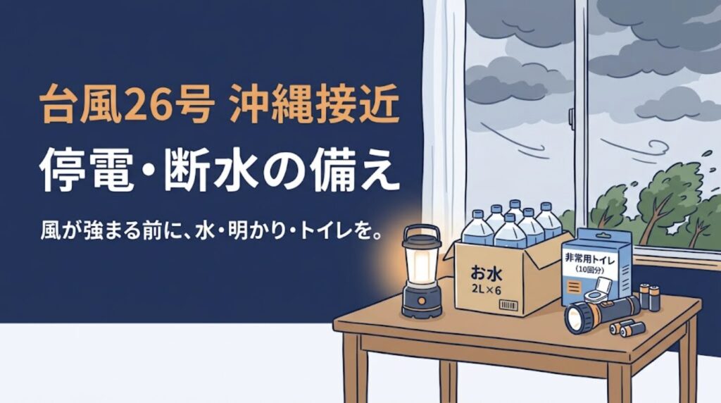台風26号が沖縄へ接近｜停電・断水に備えて今のうちにそろえたいもの