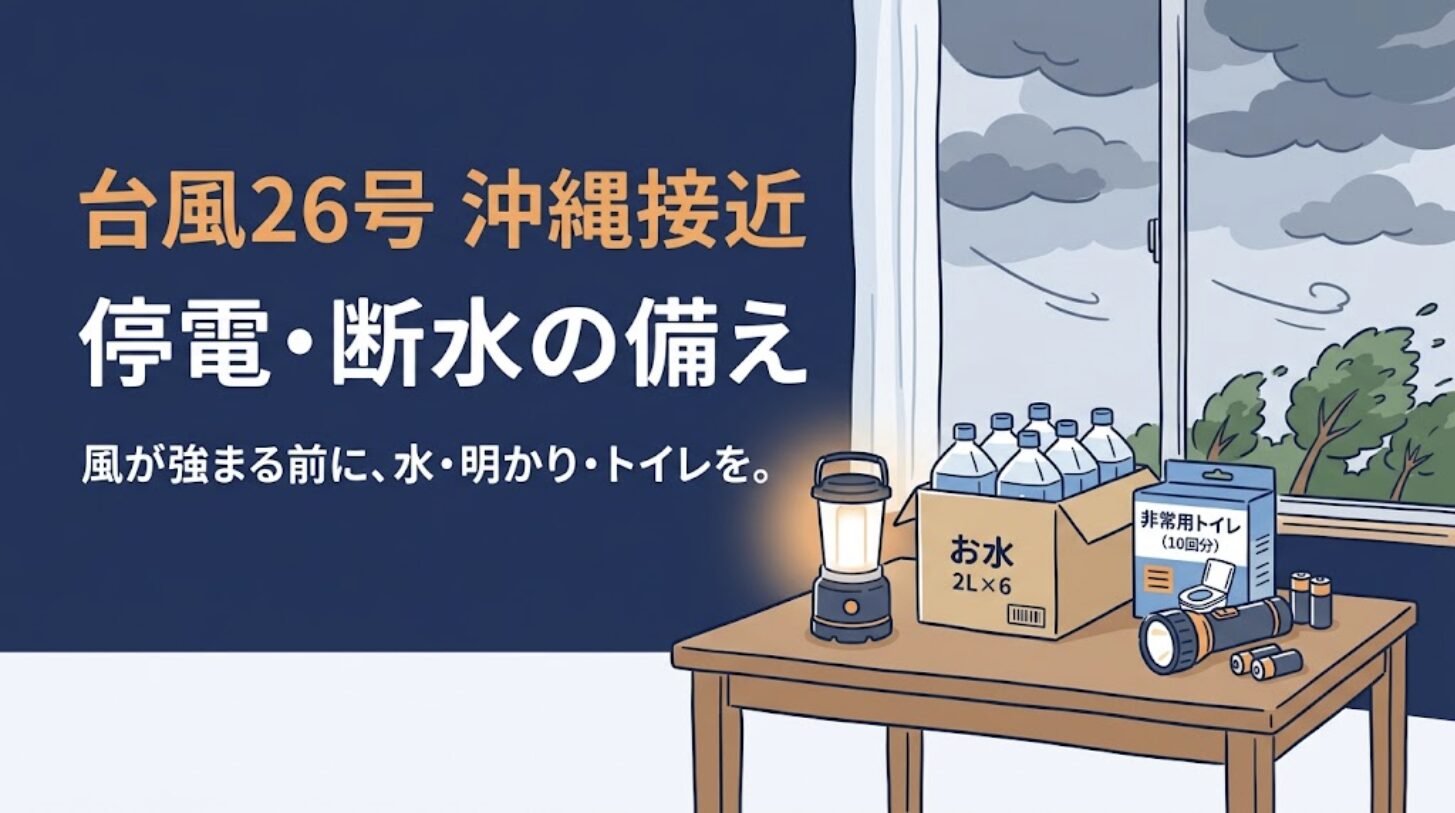 台風26号が沖縄へ接近｜停電・断水に備えて今のうちにそろえたいもの
