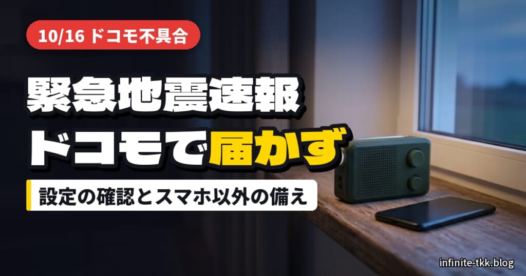 緊急地震速報がドコモで届かなかった｜スマホの受信設定の確認方法と、スマホ以外で受け取る備え