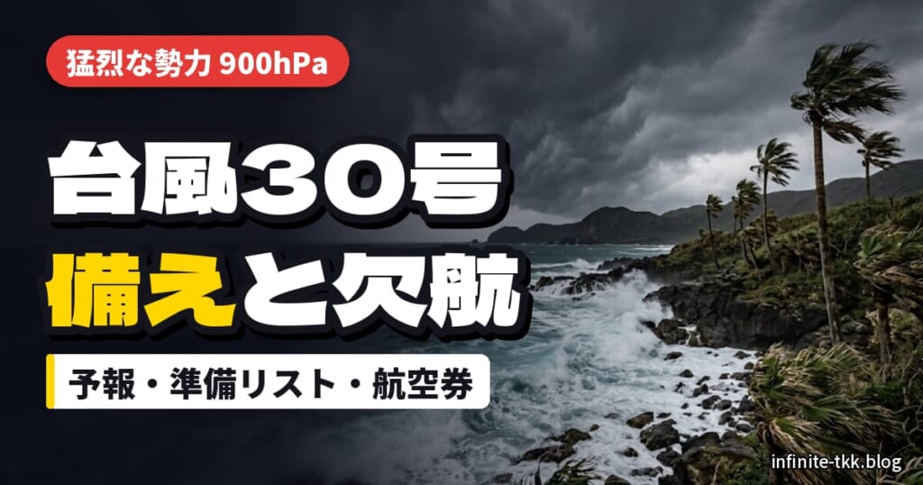 台風30号は沖縄・先島にいつ近づく？今からできる備えと飛行機が欠航したときの対策