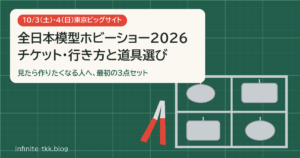 全日本模型ホビーショー2026は10/3・4！チケット・行き方と、見たら作りたくなる人の道具選び